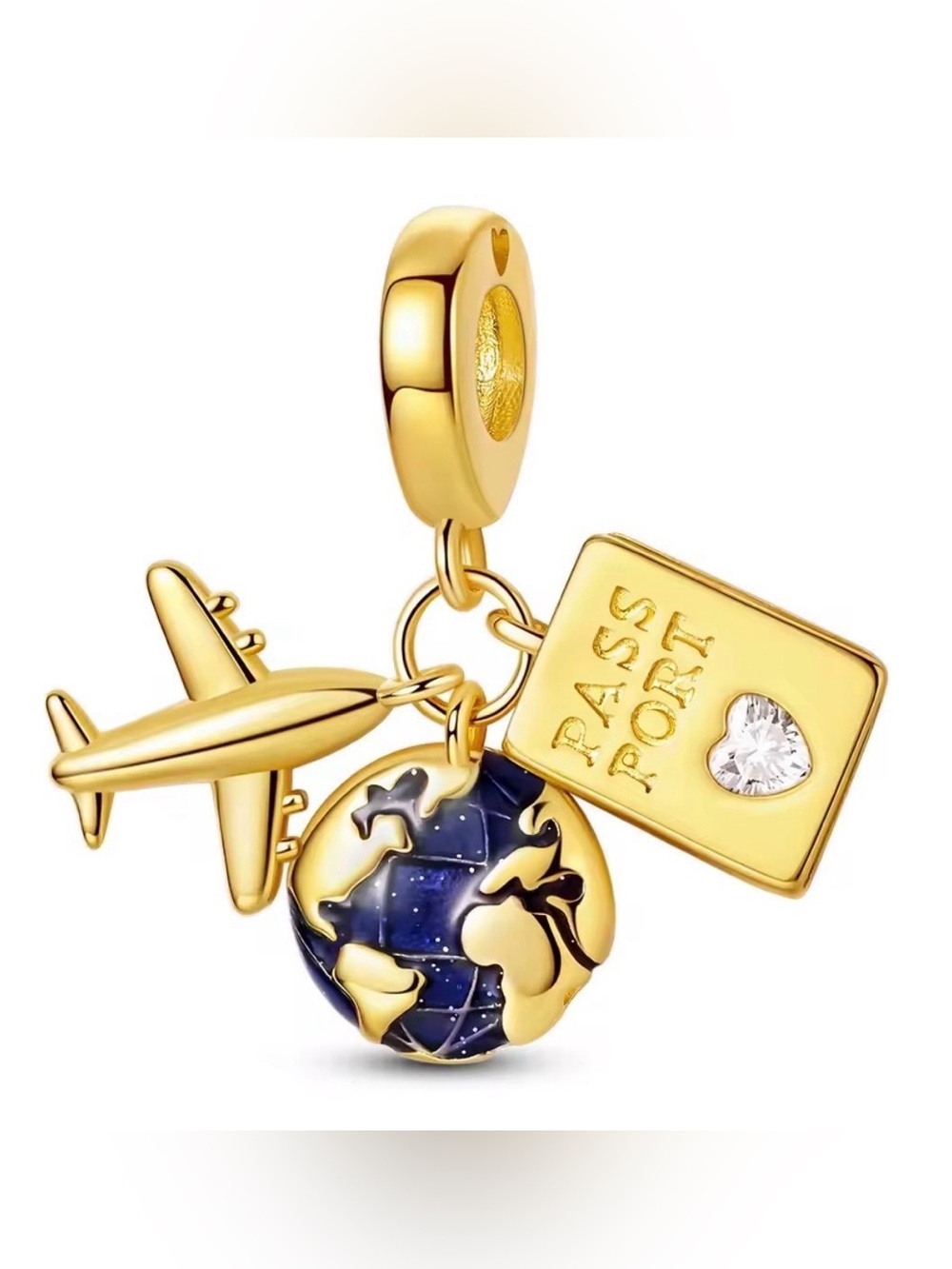 NEW Gold Travel Pandora Style Charm